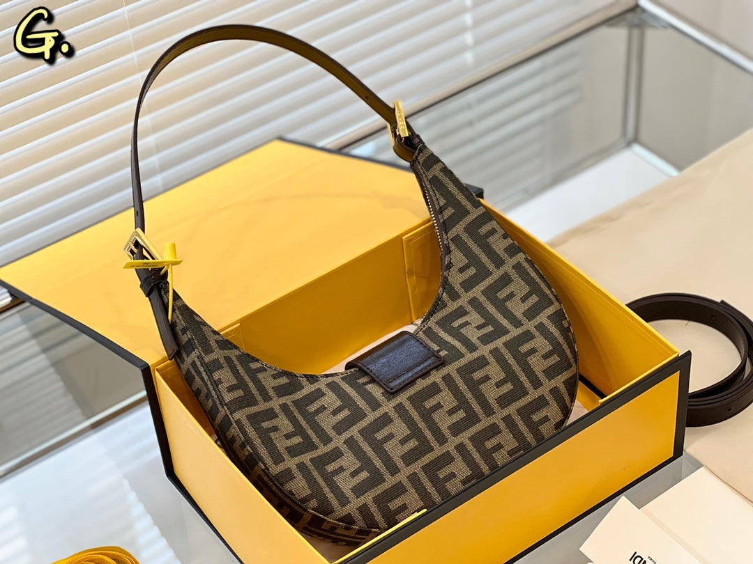 Fendi Cookie Mini Hobo Bag in Brown FF Fabric