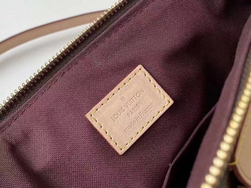 Louis Vuitton Classic Monogram Pattern Brown Canvas Handbag with Shoulder Strap