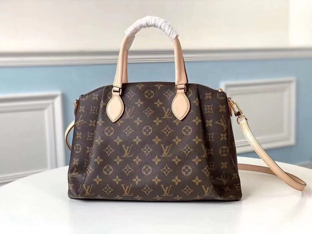 Louis Vuitton Classic Monogram Pattern Brown Canvas Handbag with Shoulder Strap