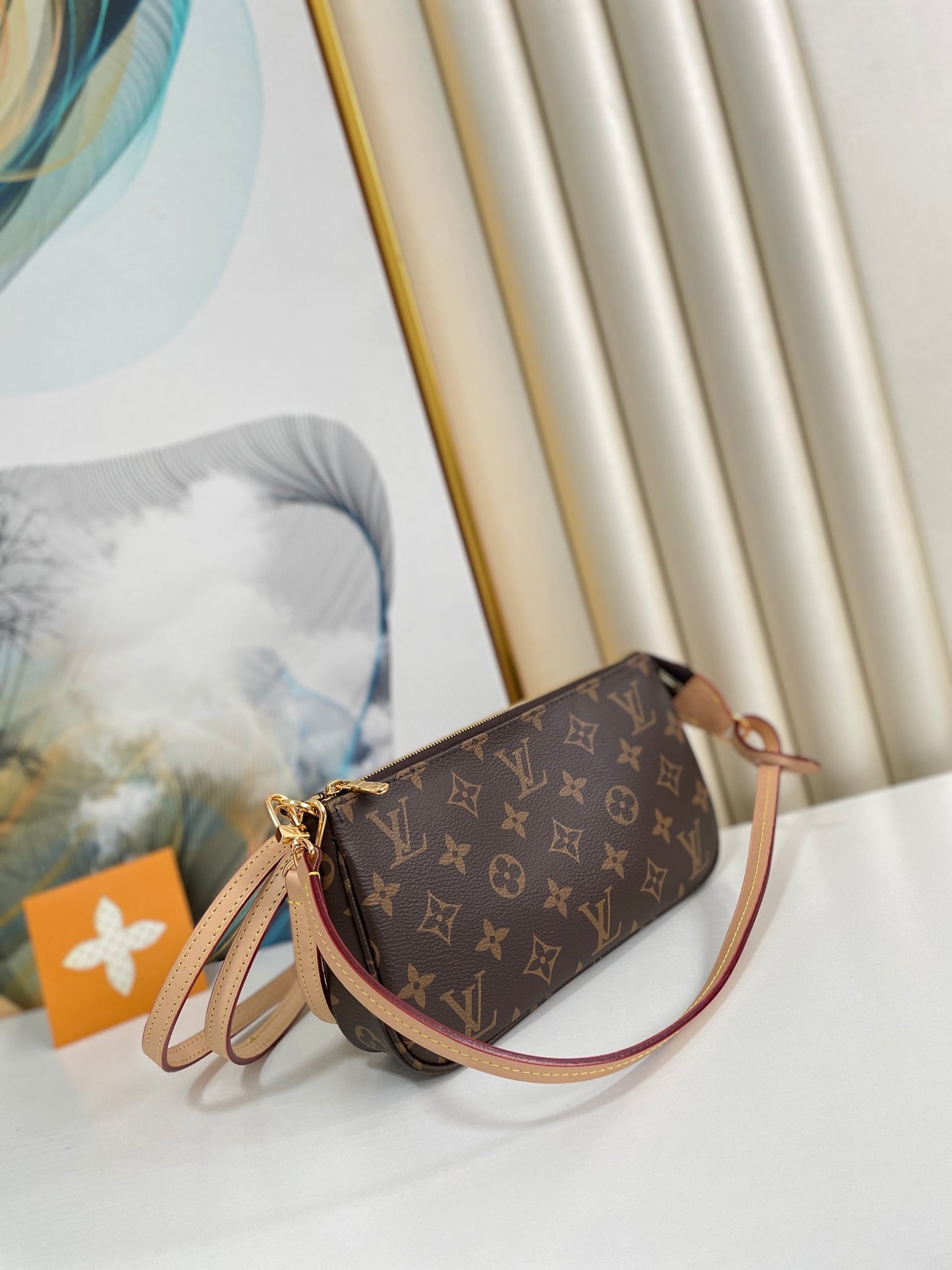 Louis Vuitton Classic Brown Monogram Print Mini Shoulder Bag Pochette