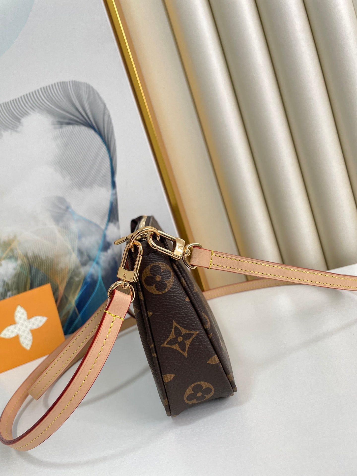 Louis Vuitton Classic Brown Monogram Print Mini Shoulder Bag Pochette
