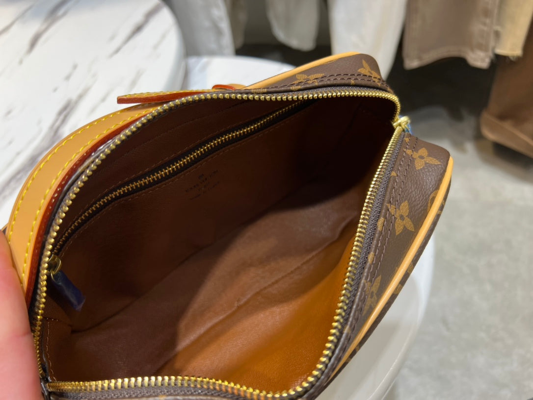Louis Vuitton Classic Brown Monogram Canvas Crossbody Bag with Leather Trim