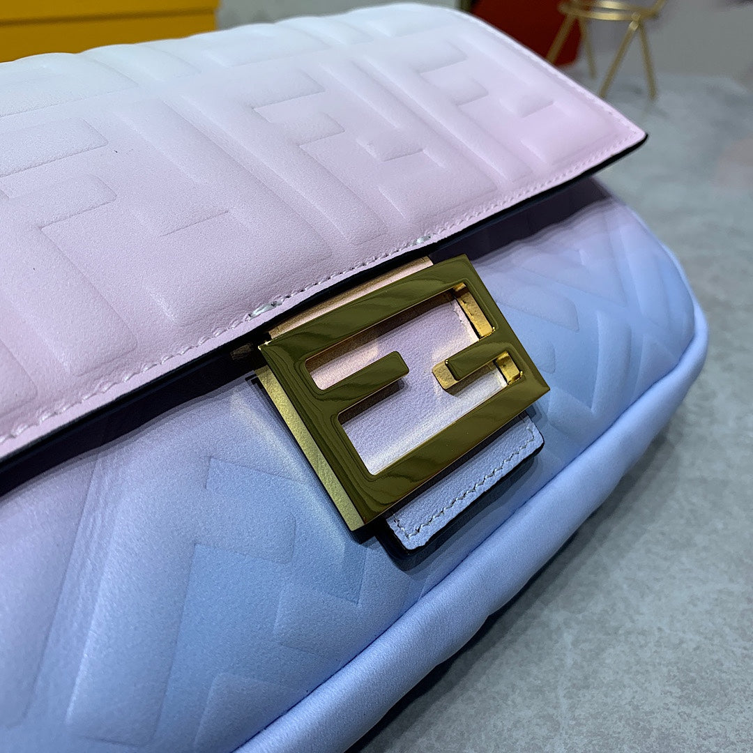 Fendi Baguette FF Embossed Gradient Leather Shoulder Bag