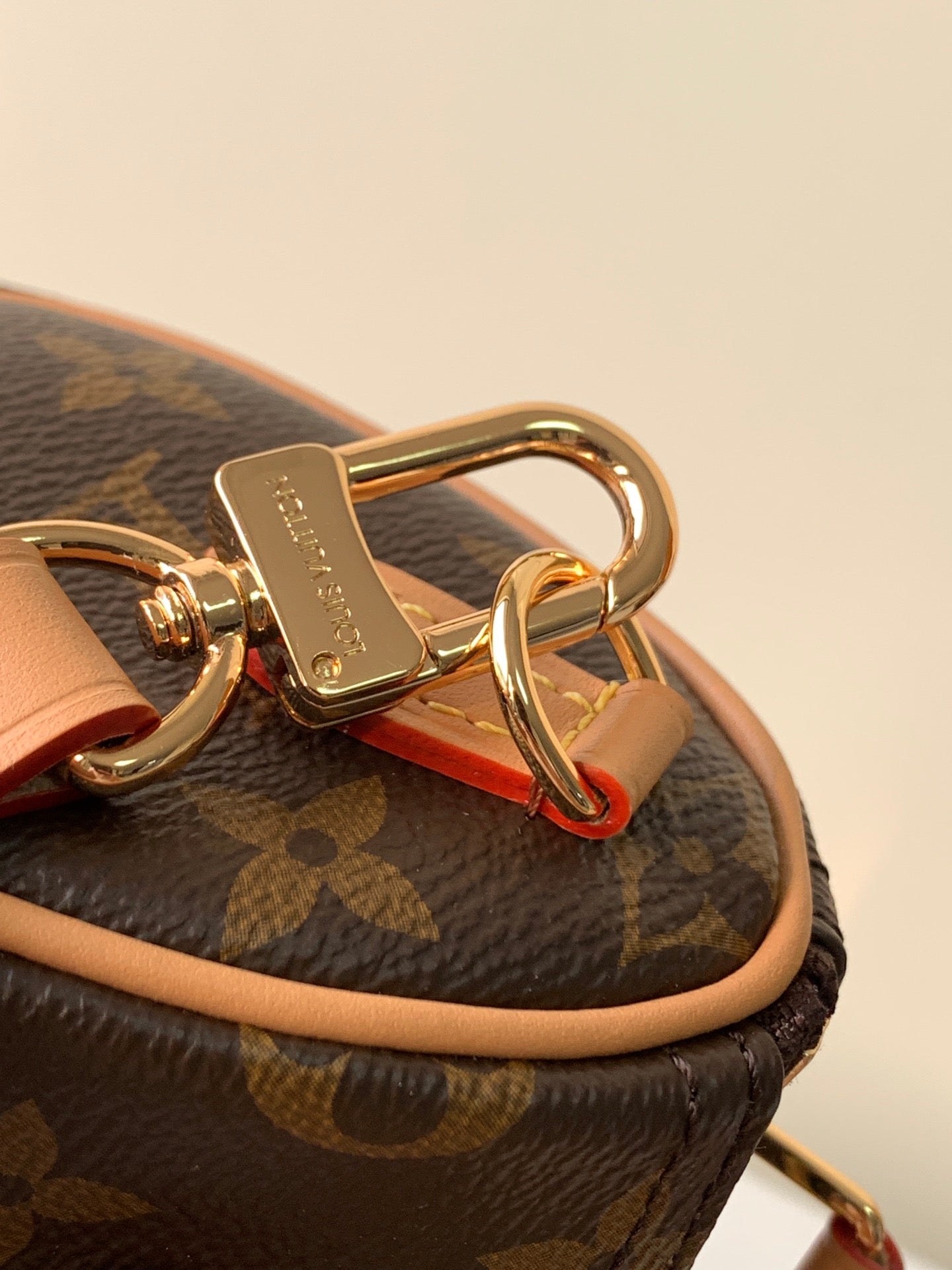 Louis Vuitton Classic Brown Monogram Mini Barrel Handbag with Leather Strap