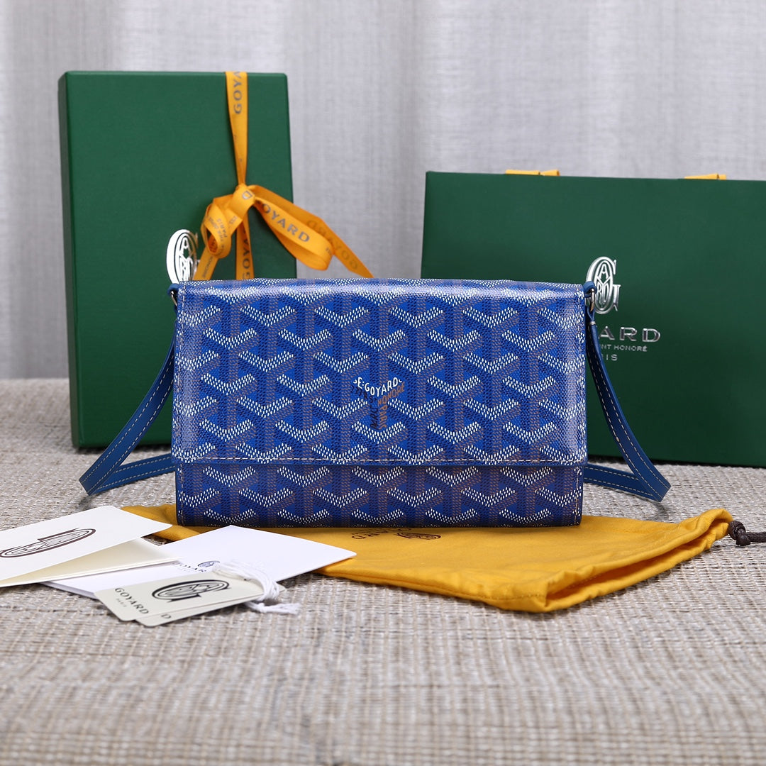 Gogy Blue Chevron Geometric Print Luxury Style Crossbody Shoulder Bag