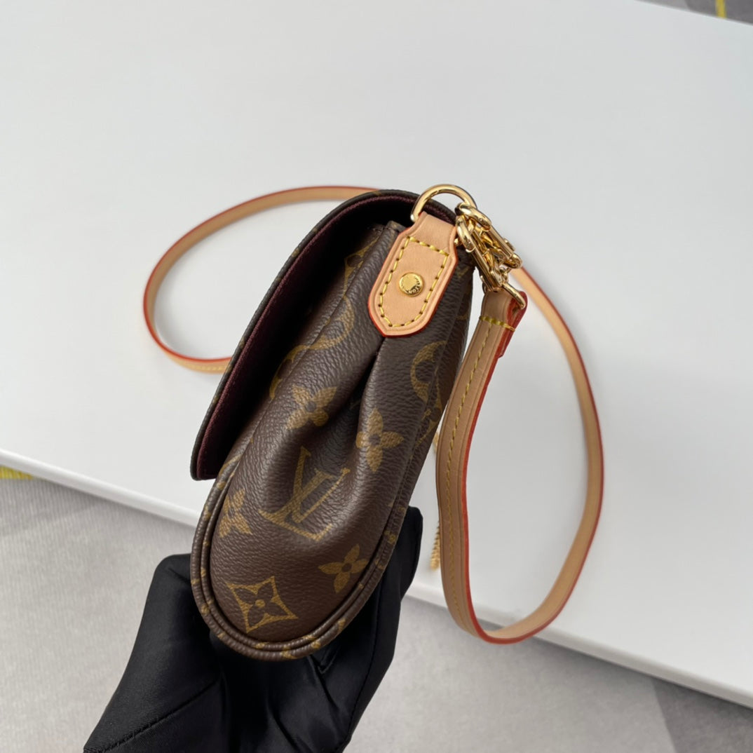 Louis Vuitton Classic Monogram Canvas Crossbody Bag with Gold Chain Strap