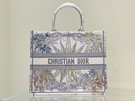 Christian Dior Book Tote Bag with Embroidered Constellation Pattern