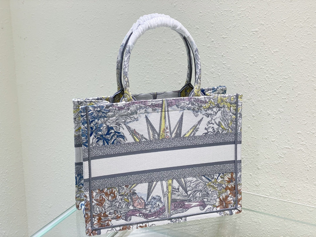 Christian Dior Medium Book Tote Bag with Zodiac Embroidery