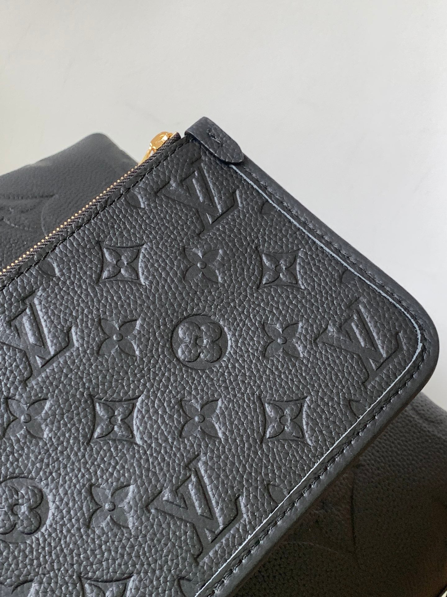 Louis Vuitton Black Embossed Shoulder Bag Textured Leather Hobo Purse