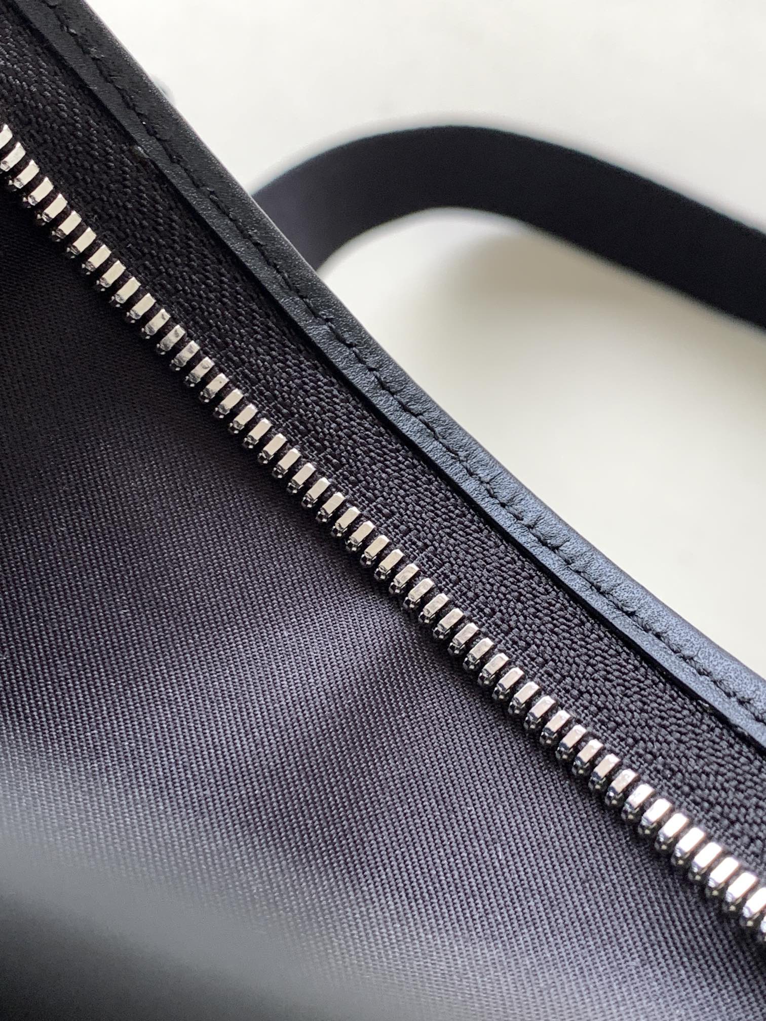 Louis Vuitton Modern Black Monogram Messenger Bag, Rectangular Crossbody Shoulder Bag
