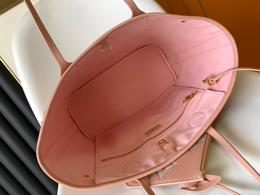 Louis Vuitton Blush Pink Monogram Leather Tote Bag with Shoulder Straps