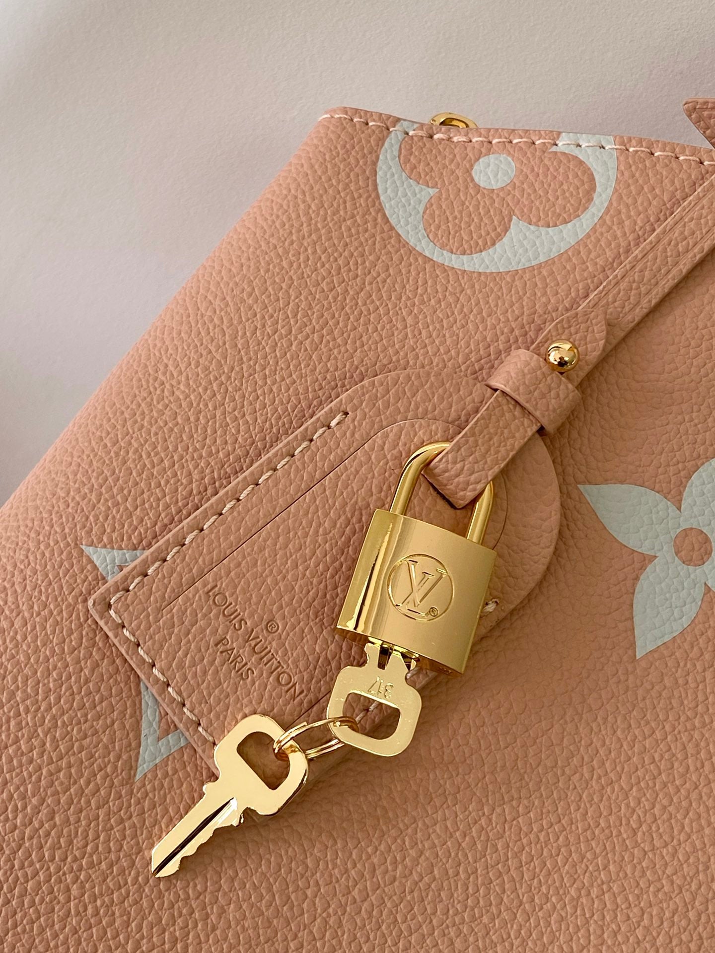 Louis Vuitton Blush Pink Monogram Embossed Leather Top Handle Shoulder Bag