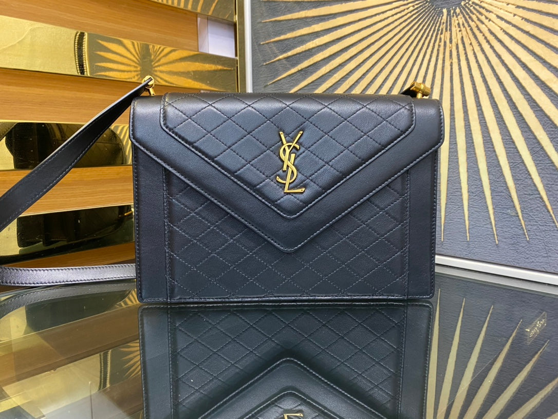 Saint Laurent Gaby Small Satchel in Quilted Lambskin - Black