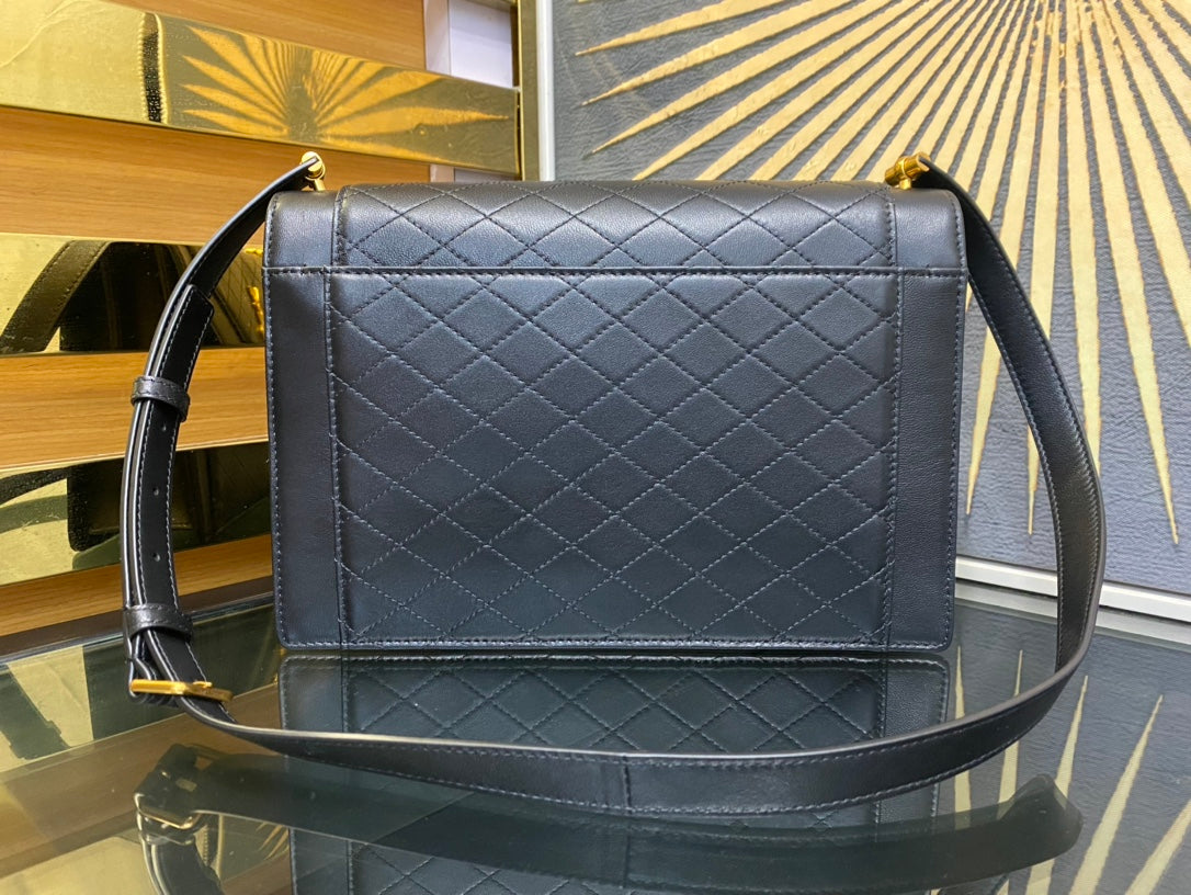 Saint Laurent Gaby Small Satchel in Quilted Lambskin - Black