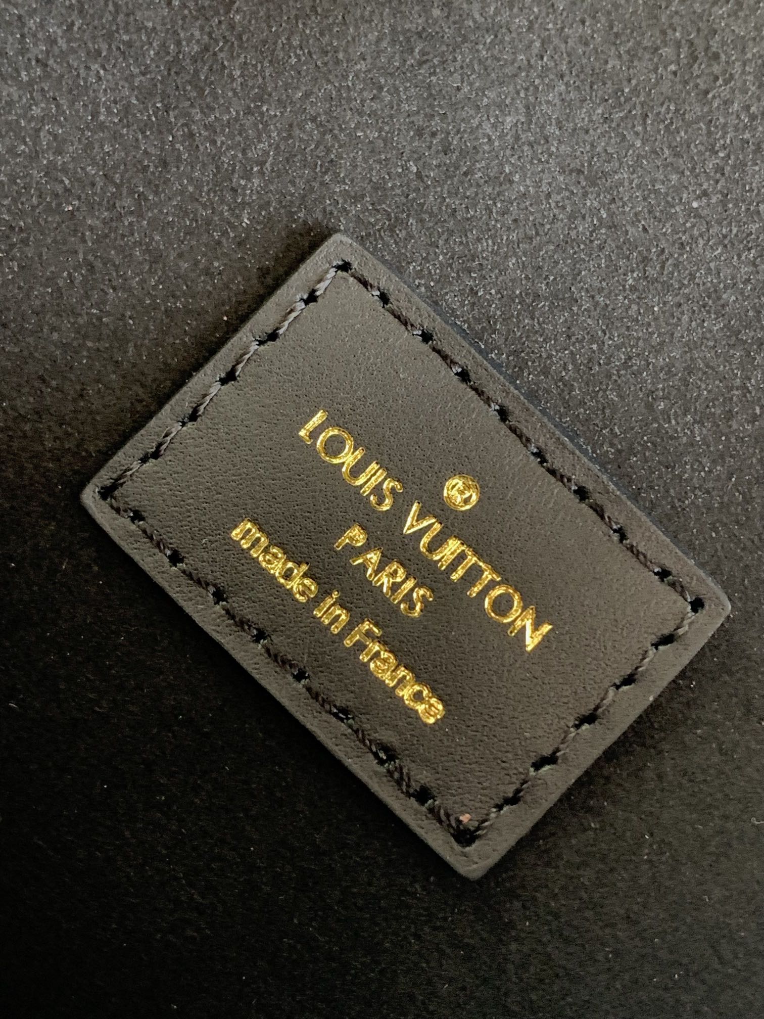 Louis Vuitton Elegant Black Embossed Leather Small Backpack with Flap Closure