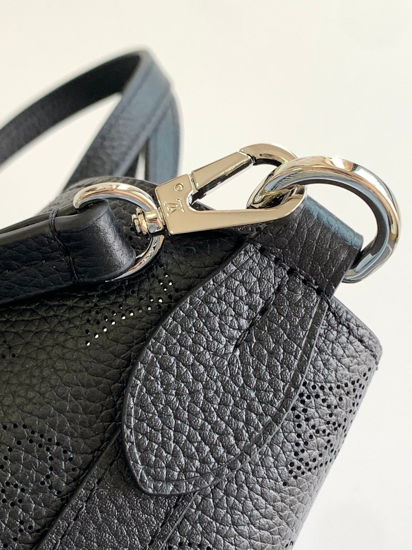 Louis Vuitton Classic Black Embossed Monogram Leather Shoulder Tote Bag