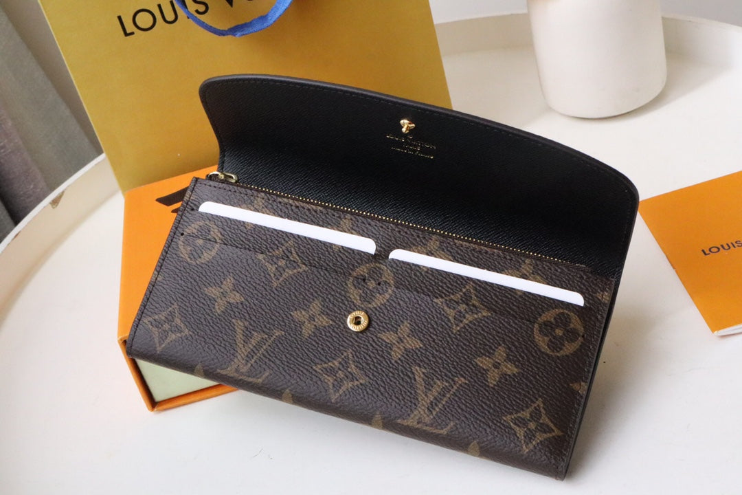 Louis Vuitton Elegant Monogram Pattern Brown Canvas Continental Long Wallet