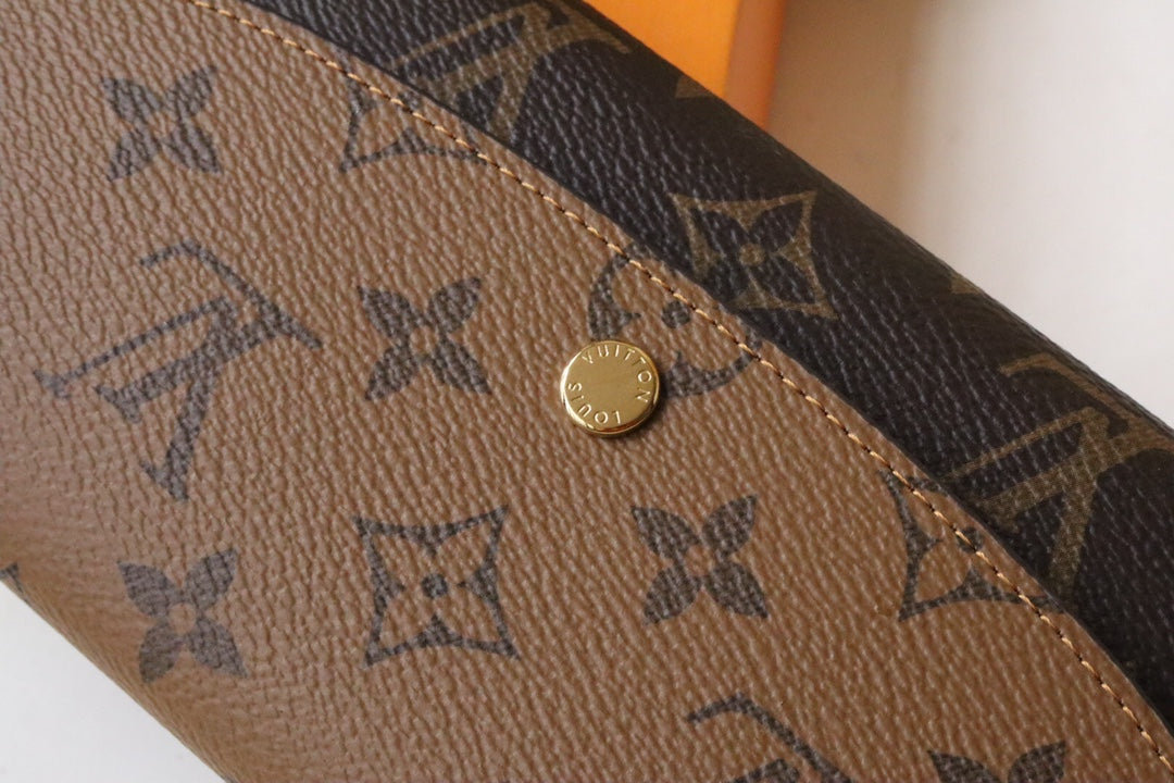 Louis Vuitton Elegant Monogram Pattern Brown Canvas Continental Long Wallet