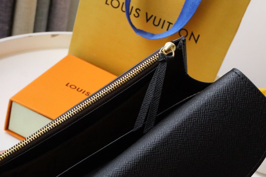 Louis Vuitton Elegant Monogram Pattern Brown Canvas Continental Long Wallet