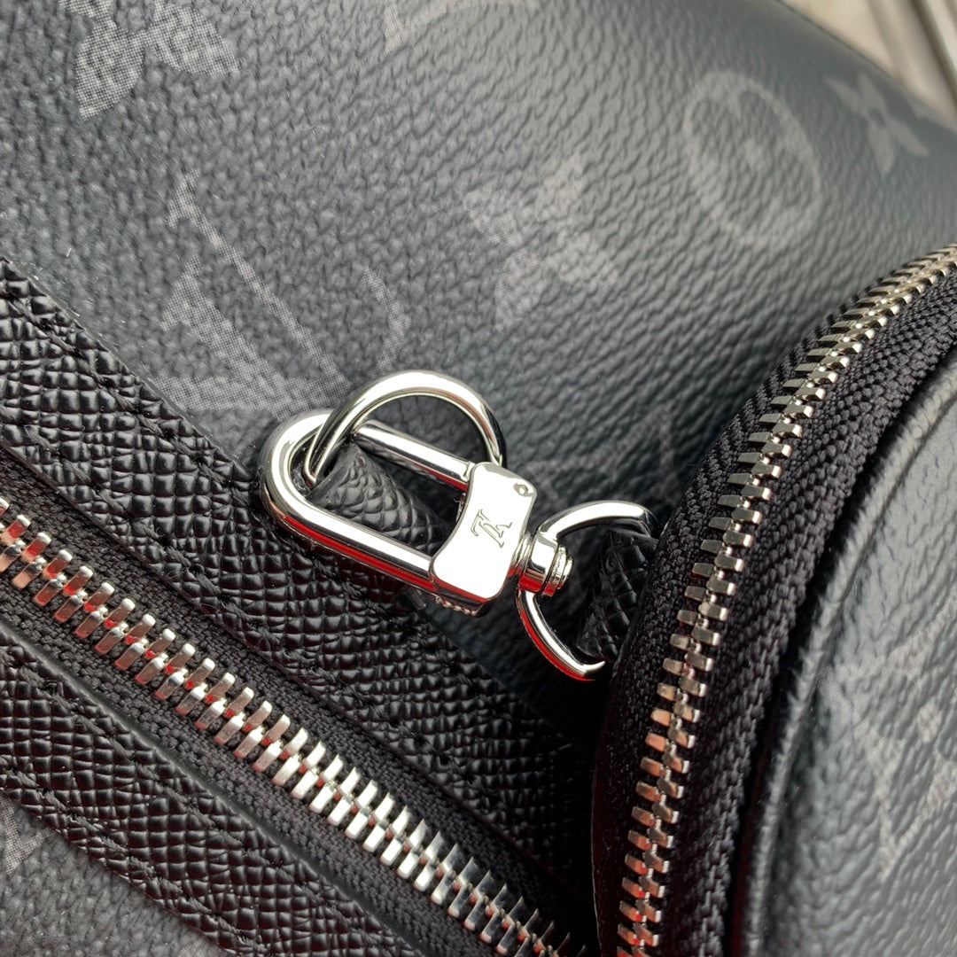 Louis Vuitton Dark Grey Monogram Sling Crossbody Bag with Detachable Pouch