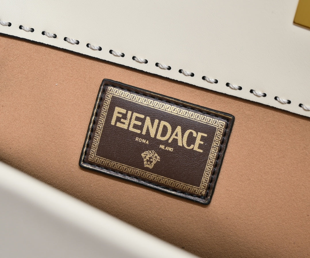 Fendace Sunshine Shopper Tote Bag - White Canvas Logo Bag - Fendi x Versace Collaboration