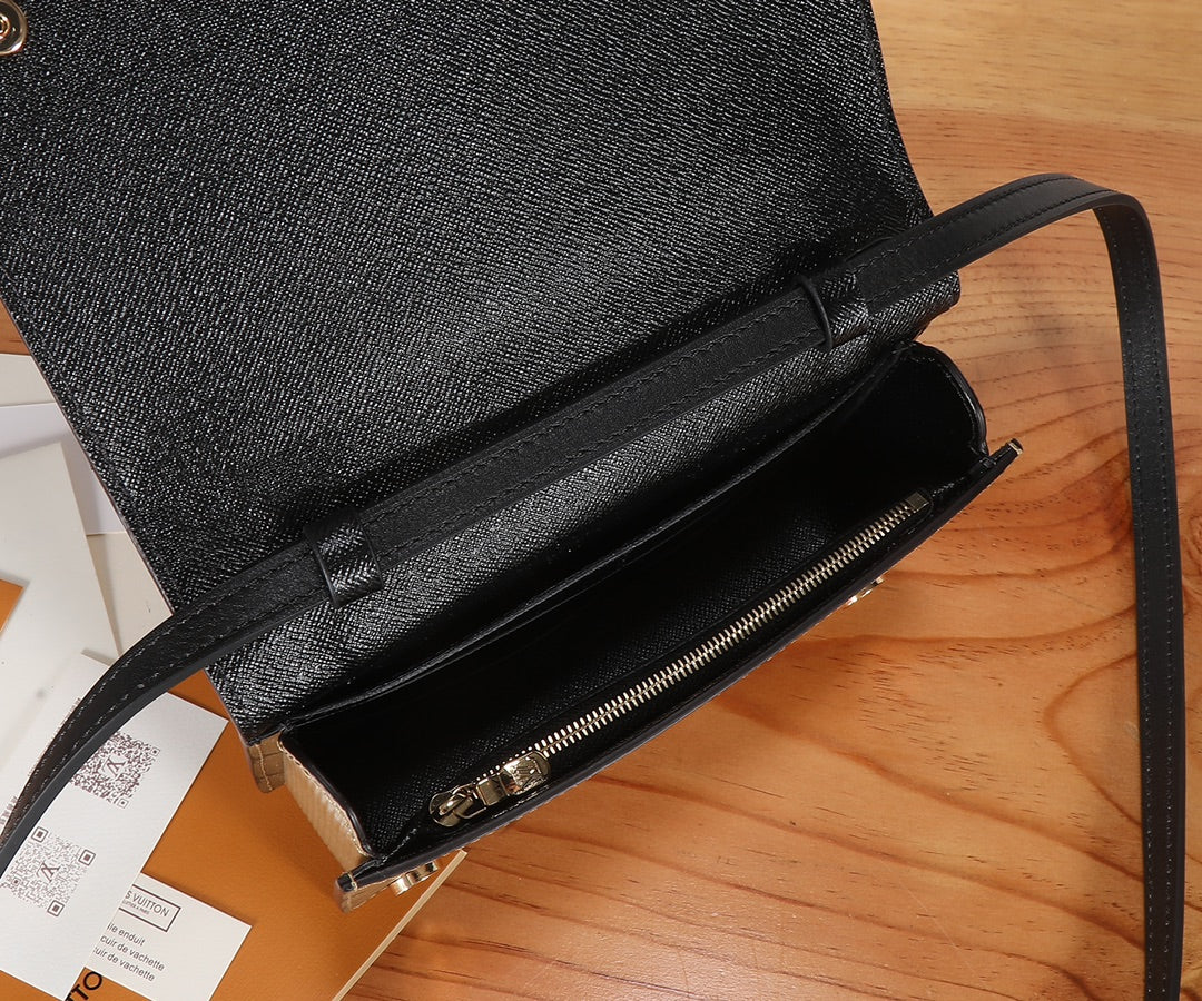 Louis Vuitton Brown Monogram Canvas Box Clutch Crossbody Bag with Strap