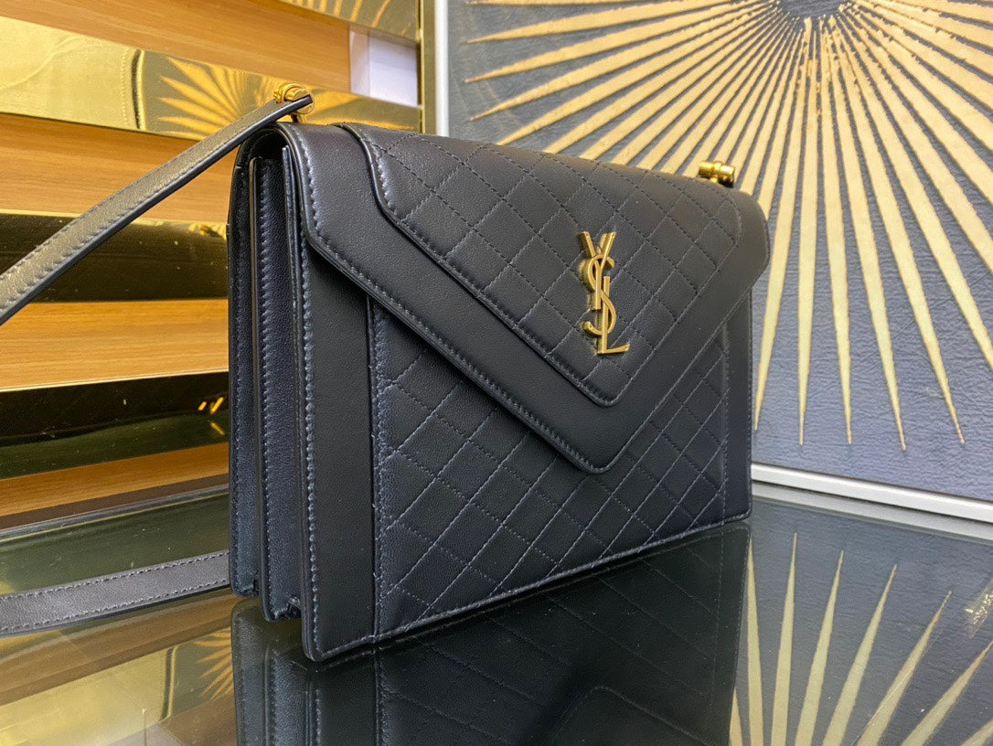 Saint Laurent Gaby Medium Quilted Leather Shoulder Bag - Black