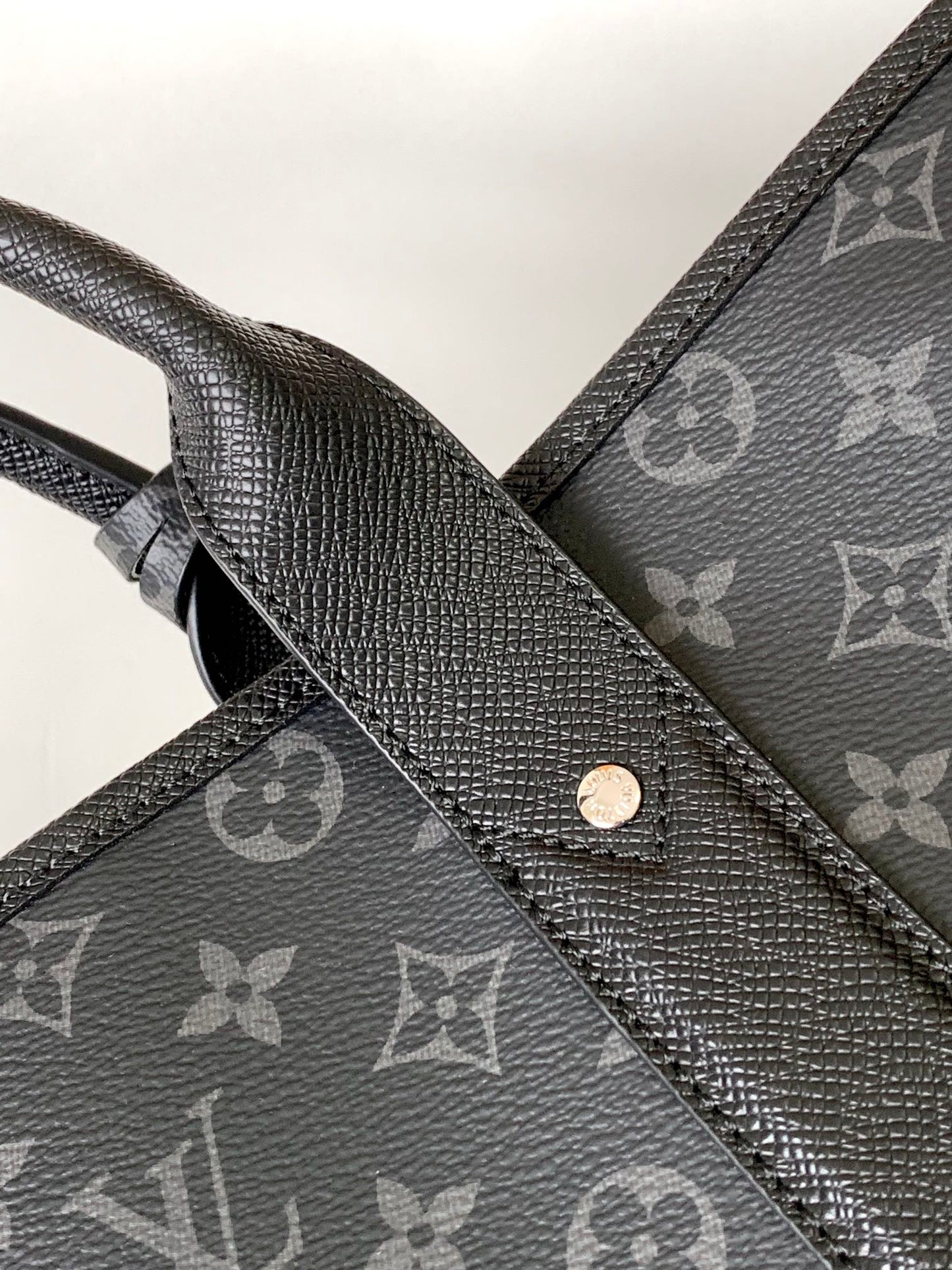Louis Vuitton Black Monogram Pattern Business Briefcase with Shoulder Strap