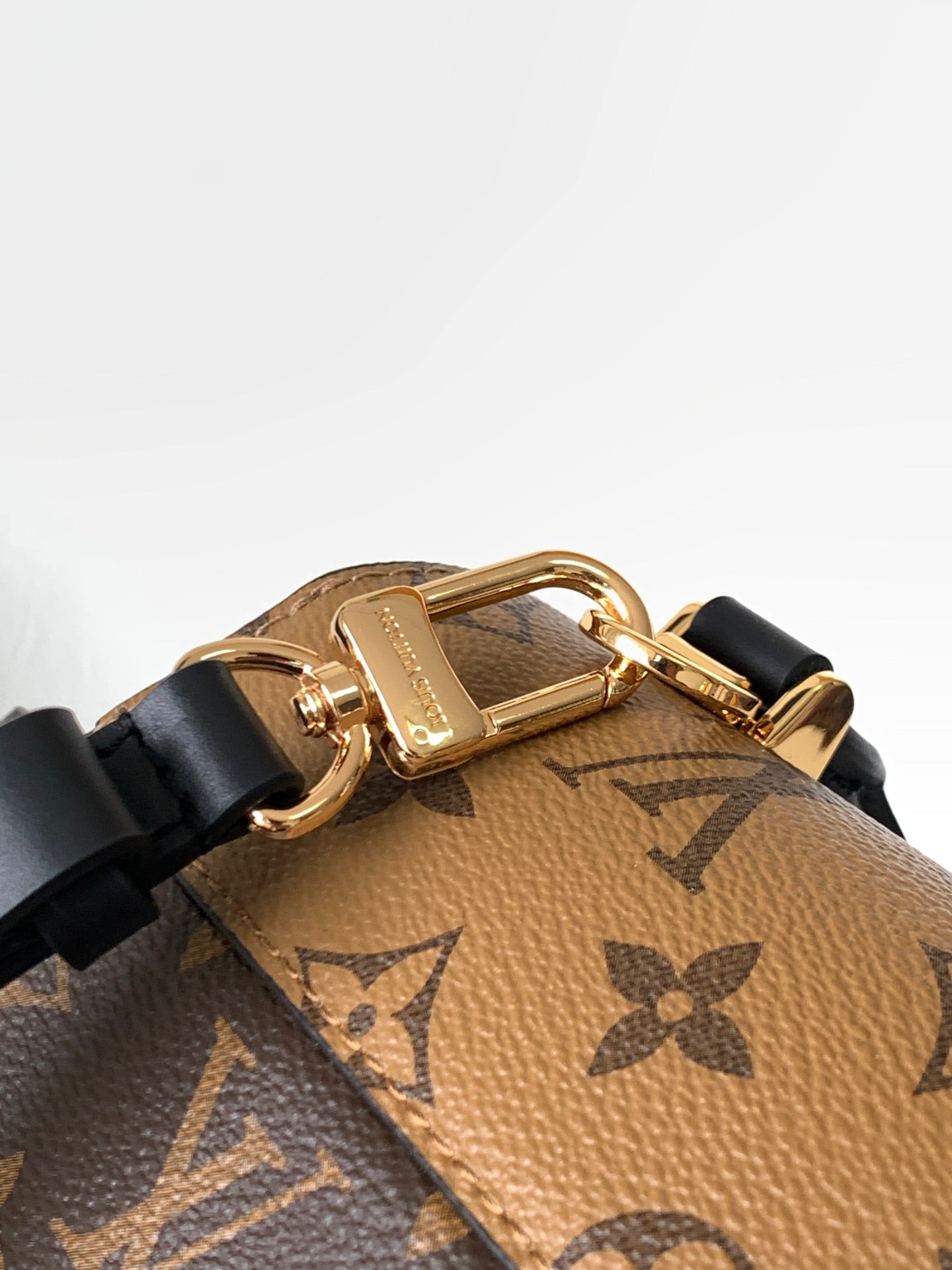 Louis Vuitton Monogram Pattern Two-Tone Top Handle Handbag with Gold Lock
