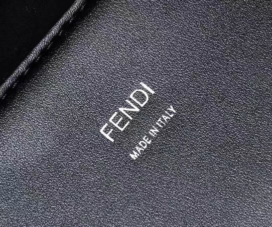 Fendi Sunshine Medium Black Leather Tote Bag