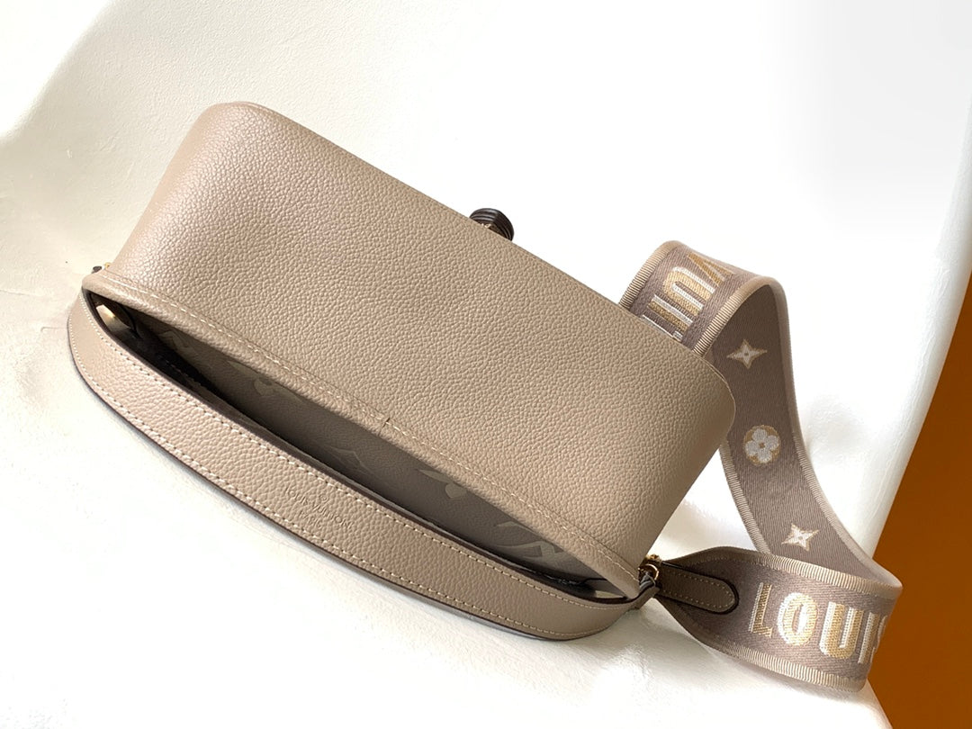 Louis Vuitton Taupe Monogram Leather Shoulder Bag with Detachable Strap