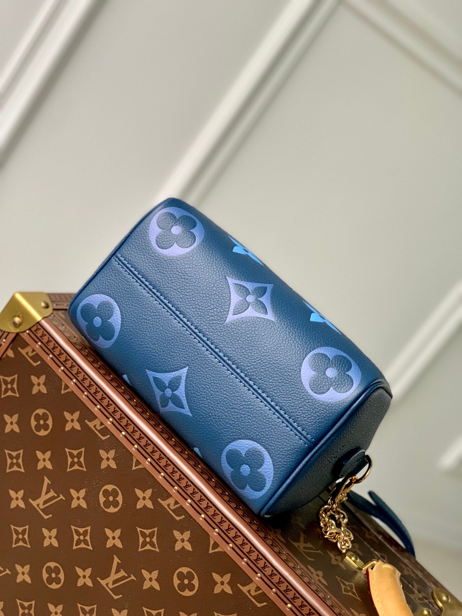 Louis Vuitton Blue Monogram Print Mini Duffle Bag with Top Handles