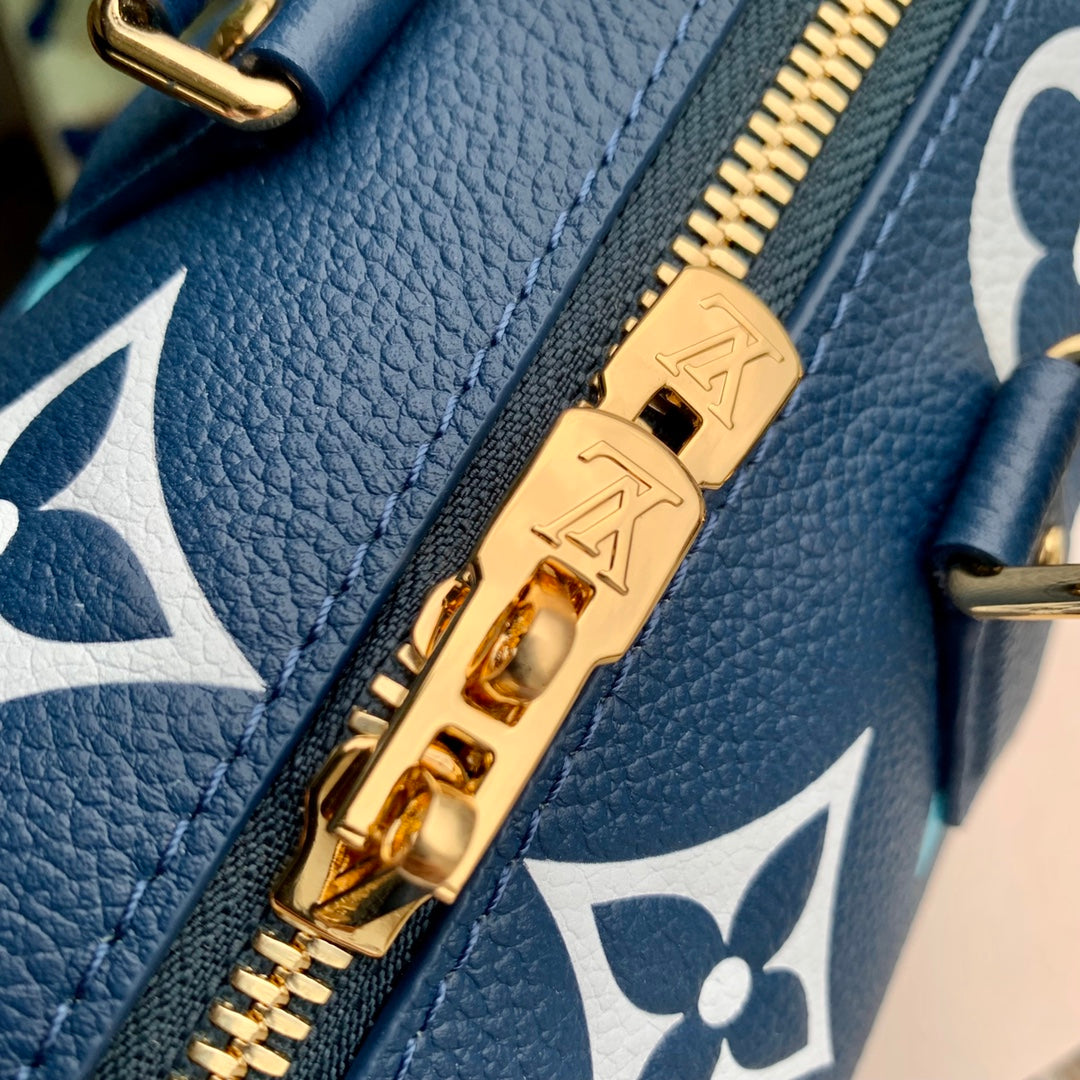 Louis Vuitton Blue Monogram Print Mini Duffle Bag with Top Handles