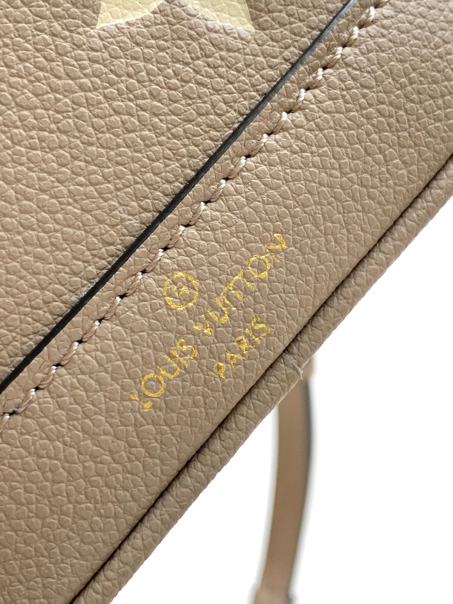 Louis Vuitton Taupe Monogram Leather Bucket Bag with Detachable Strap