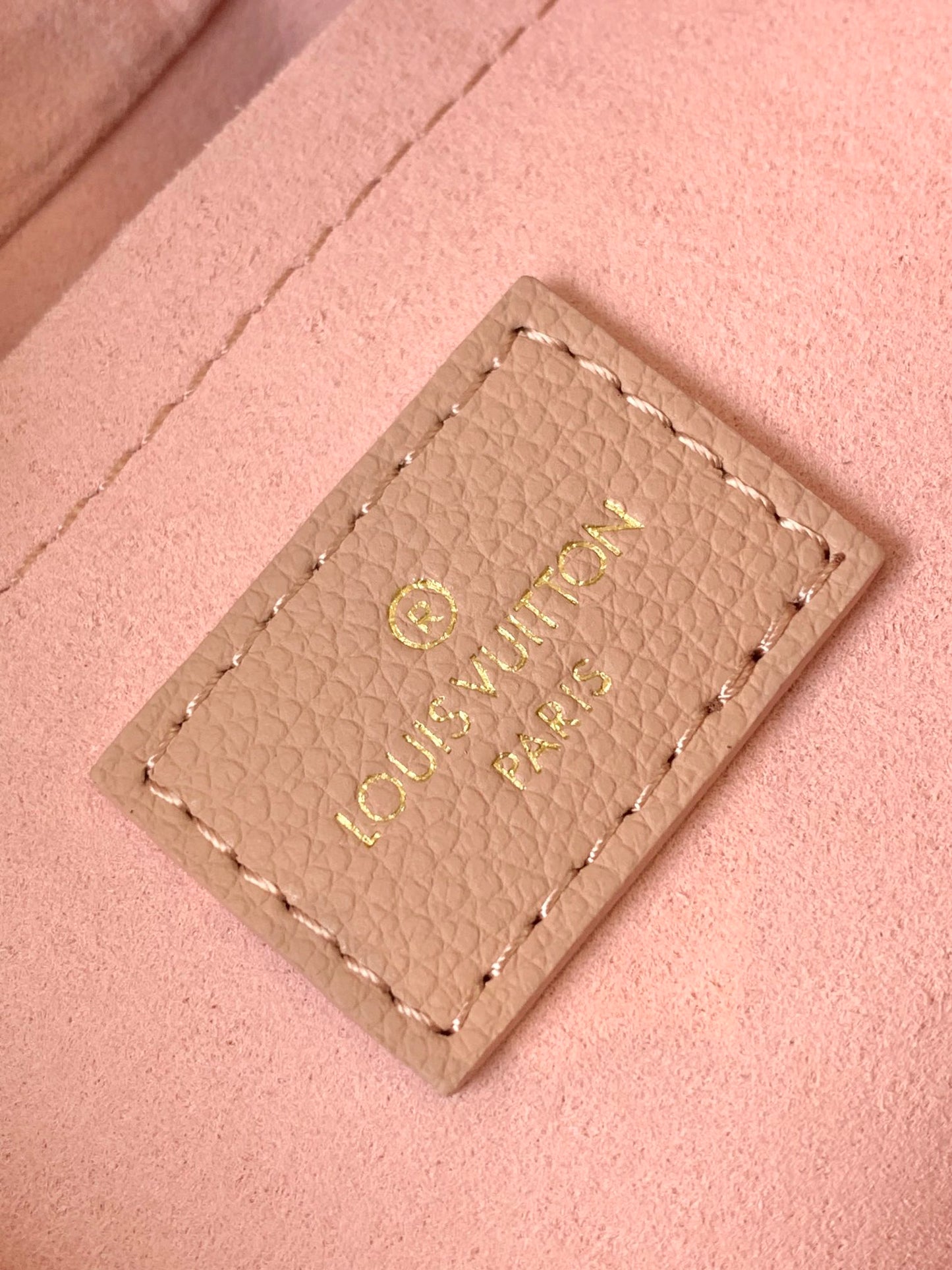 Louis Vuitton Dusty Pink Monogram Crescent Hobo Bag with Gold Chain Hardware