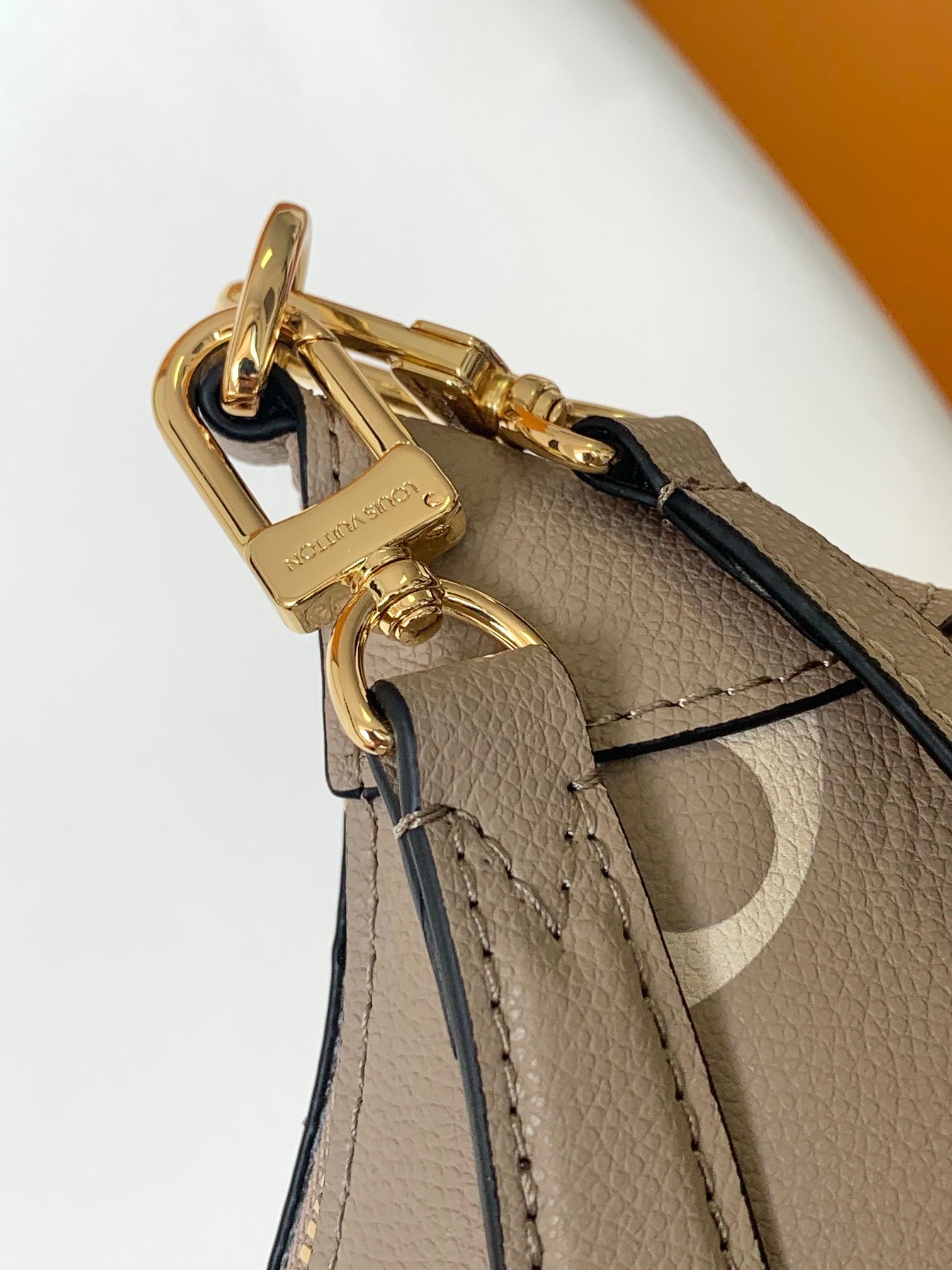 Louis Vuitton Beige Monogram Embossed Leather Crescent Shoulder Handbag
