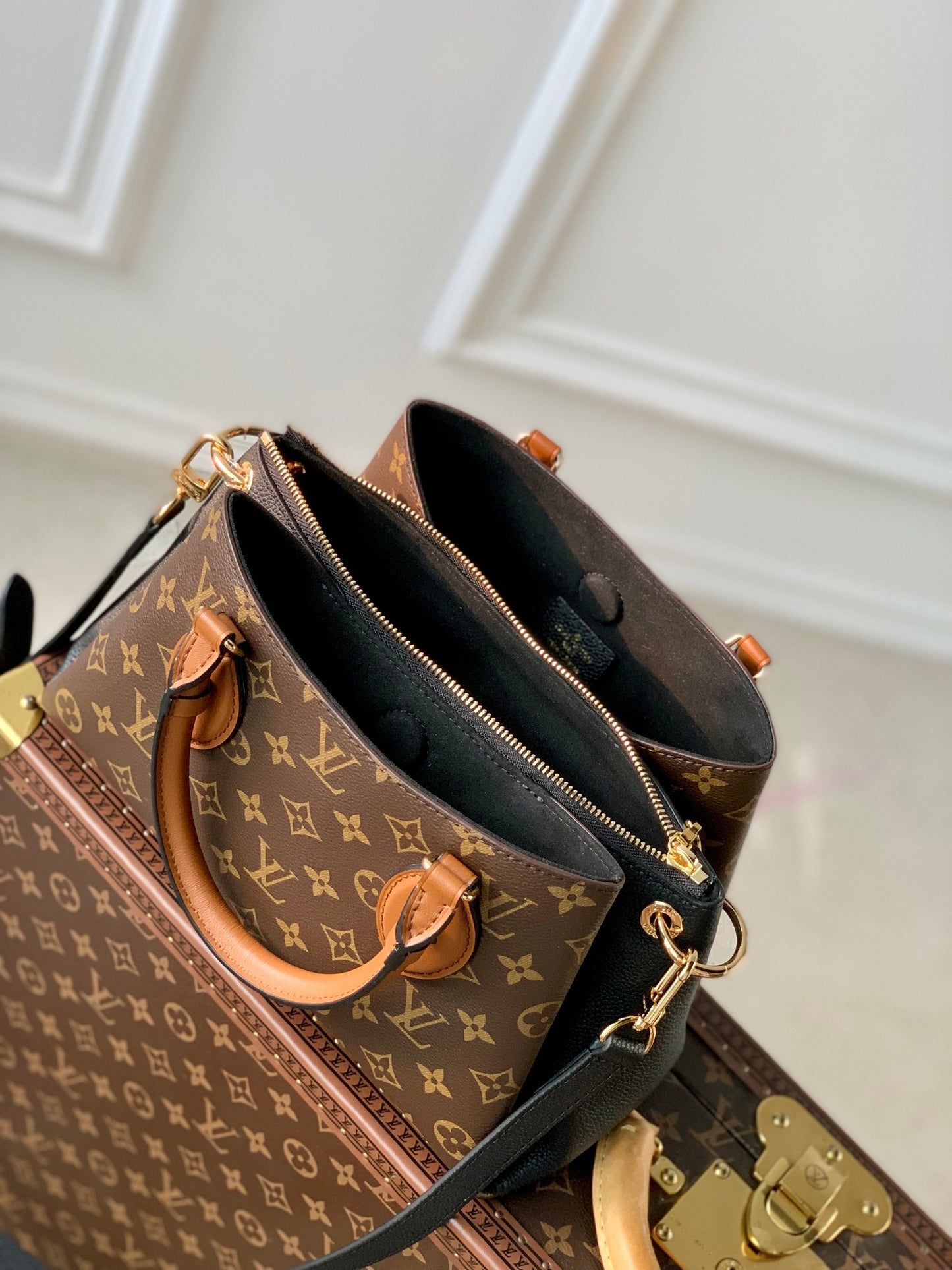 Louis Vuitton Vaugirard Monogram Canvas Leather Handbag - Creme &amp; Caramel