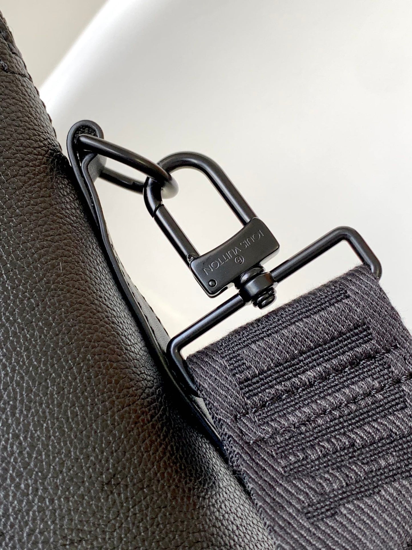 Louis Vuitton Modern Black Leather Briefcase Laptop Bag with Shoulder Strap