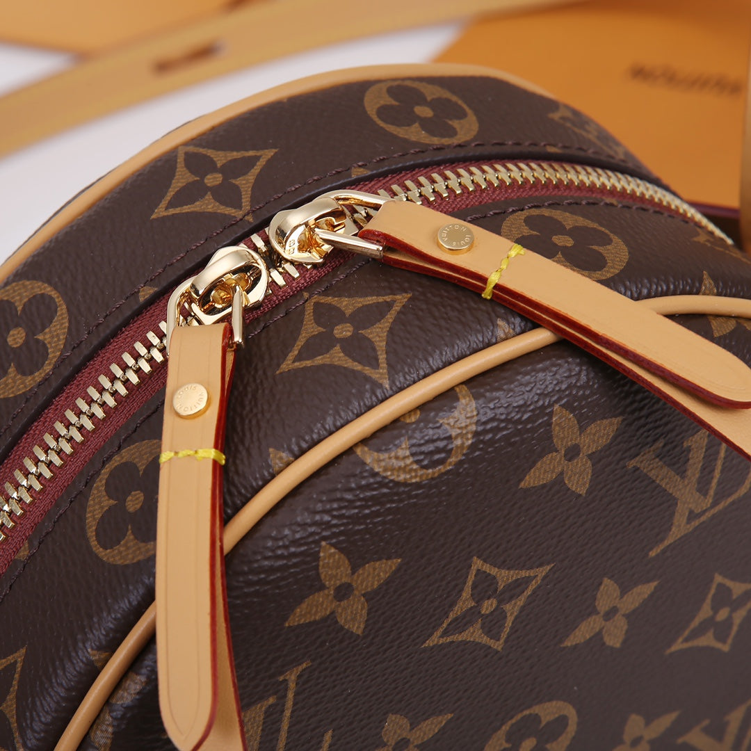 Louis Vuitton Vintage Brown Monogram Round Crossbody Shoulder Bag