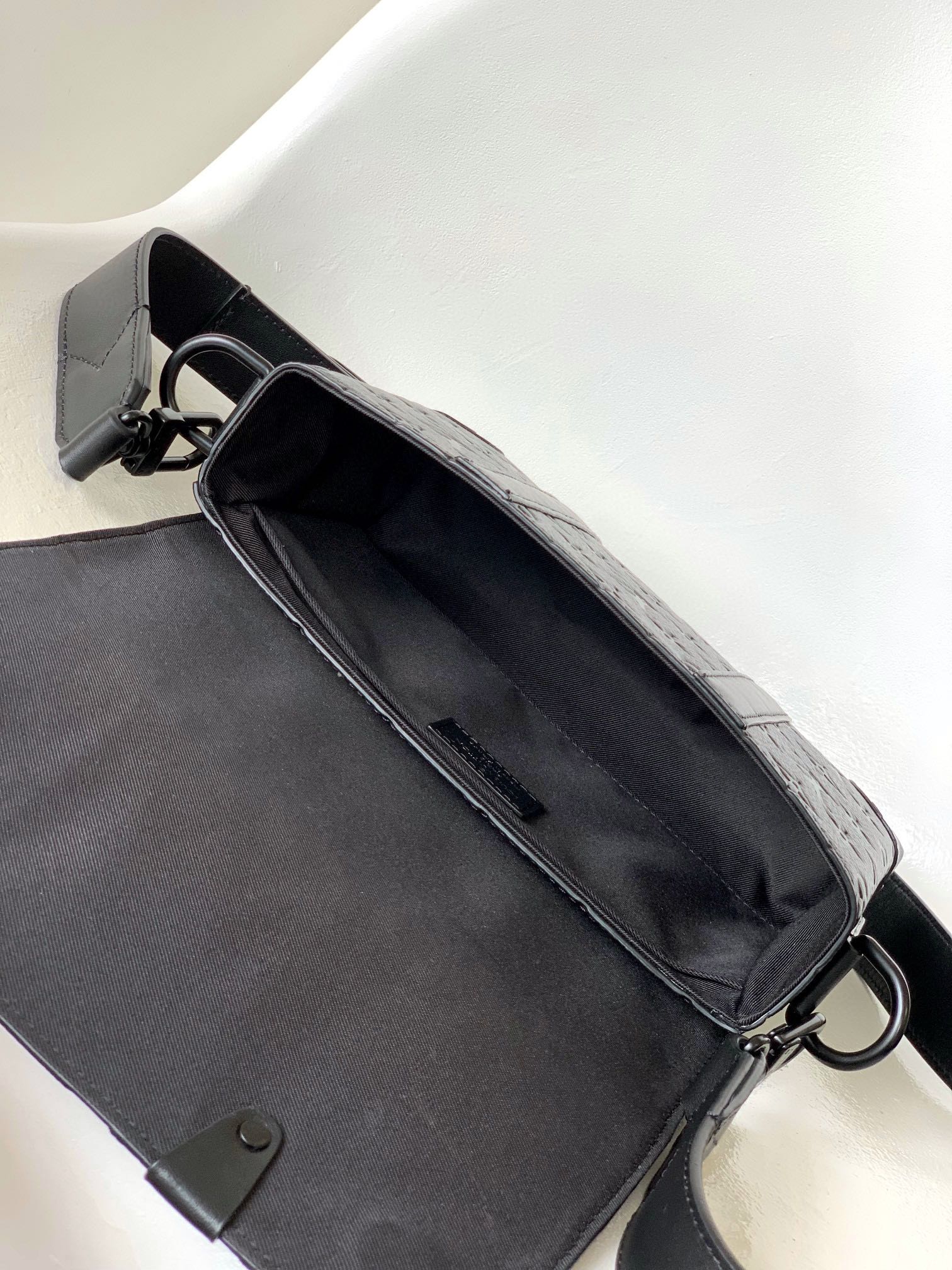 Louis Vuitton Black Structured Monogram Crossbody Bag with Adjustable Belt Strap