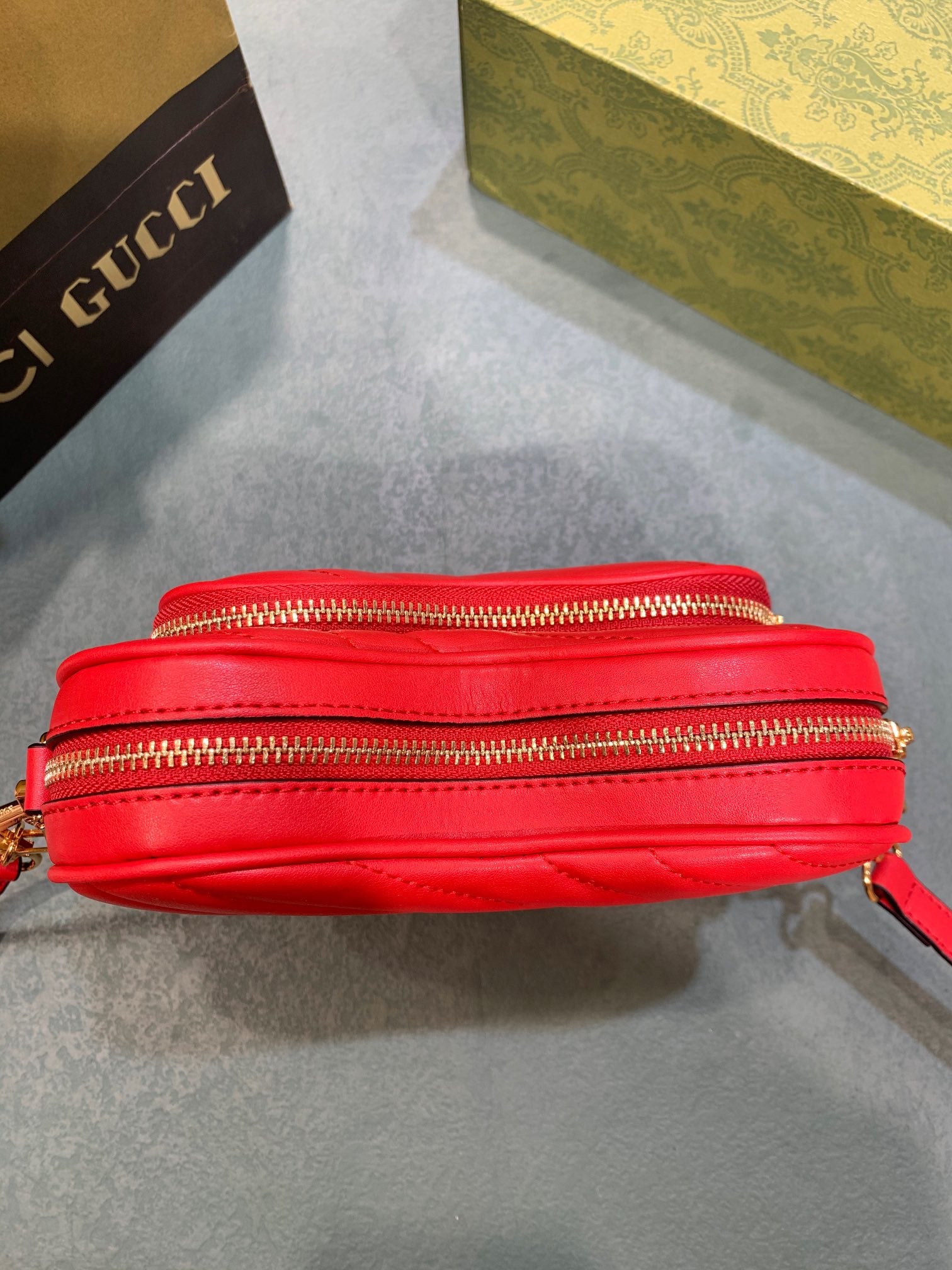 Gucci Heart Shaped Red Quilted Leather Crossbody Shoulder Bag