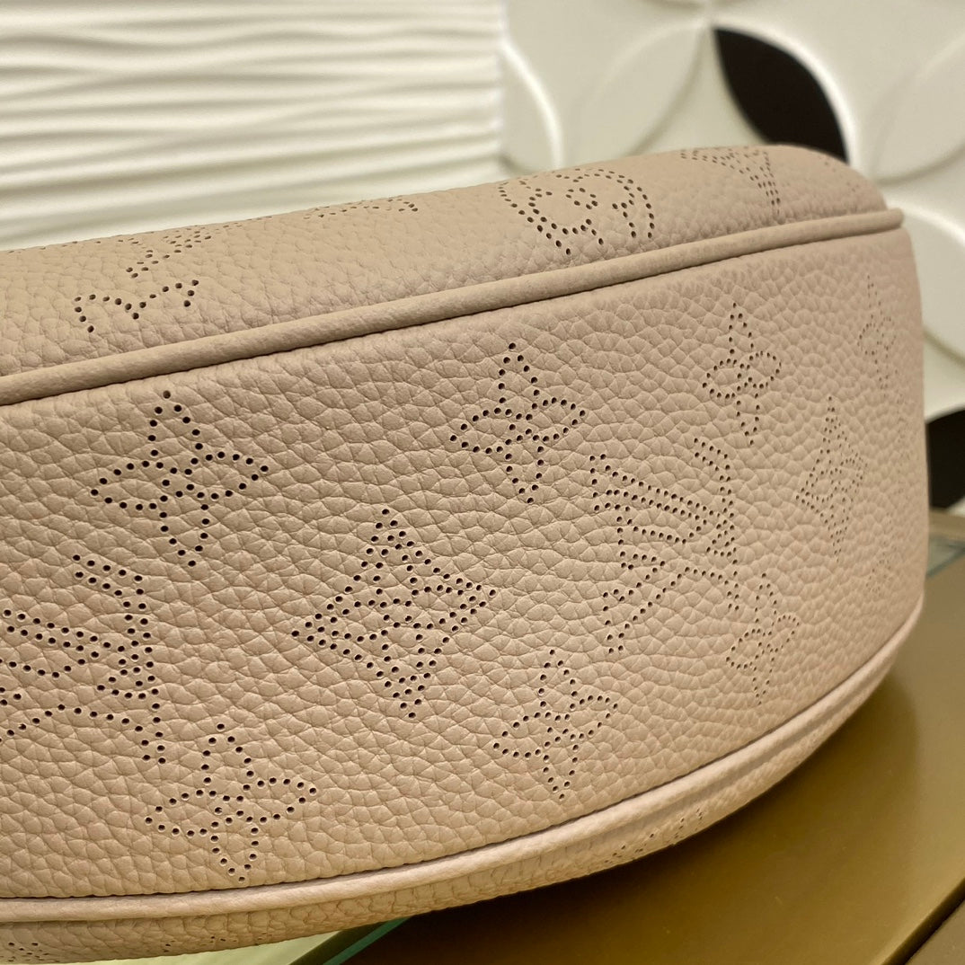 Louis Vuitton Taupe Embossed Monogram Crescent Bag with Chain Strap and Coin Purse