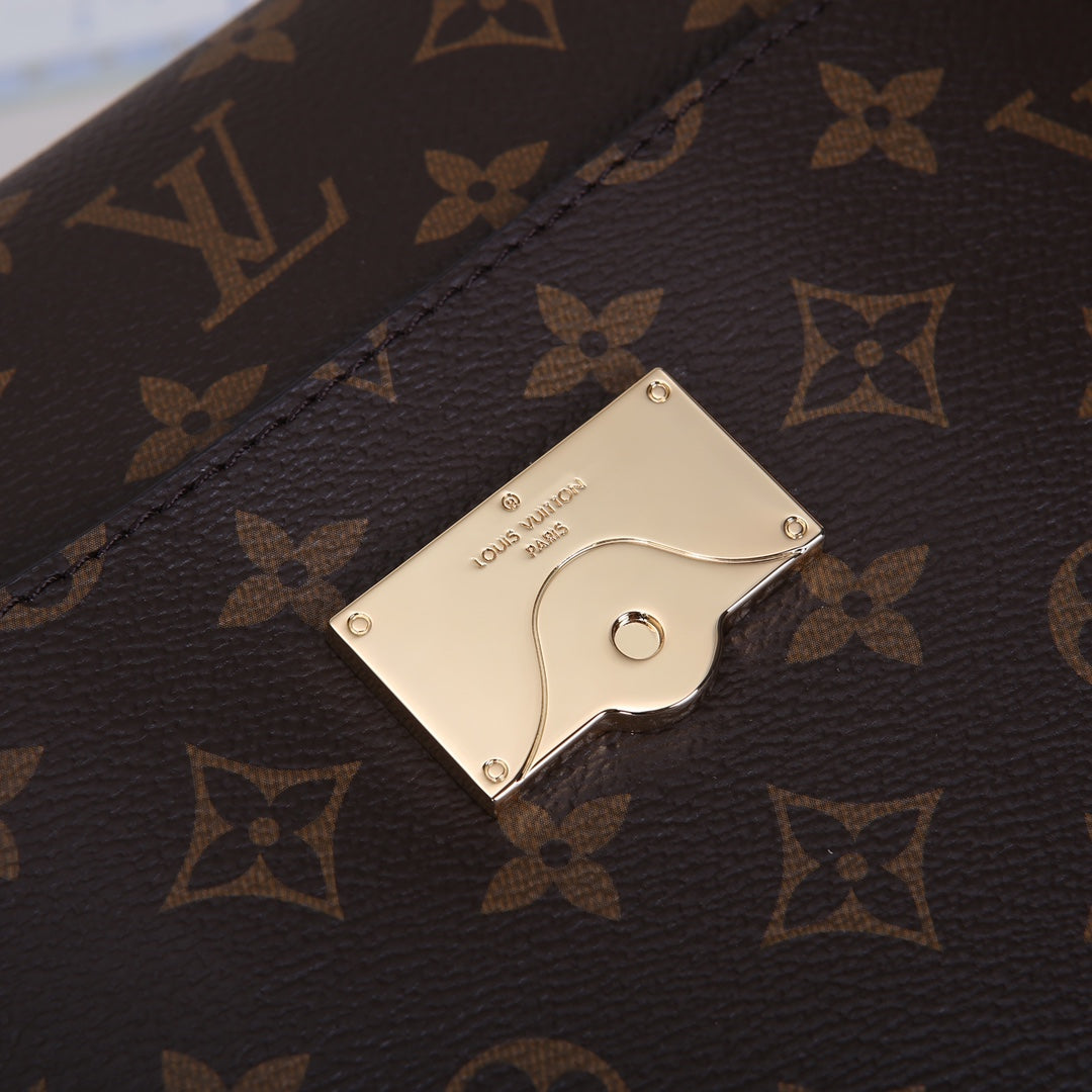 Louis Vuitton Brown Monogram Pattern Top Handle Satchel Bag with Leather Tag