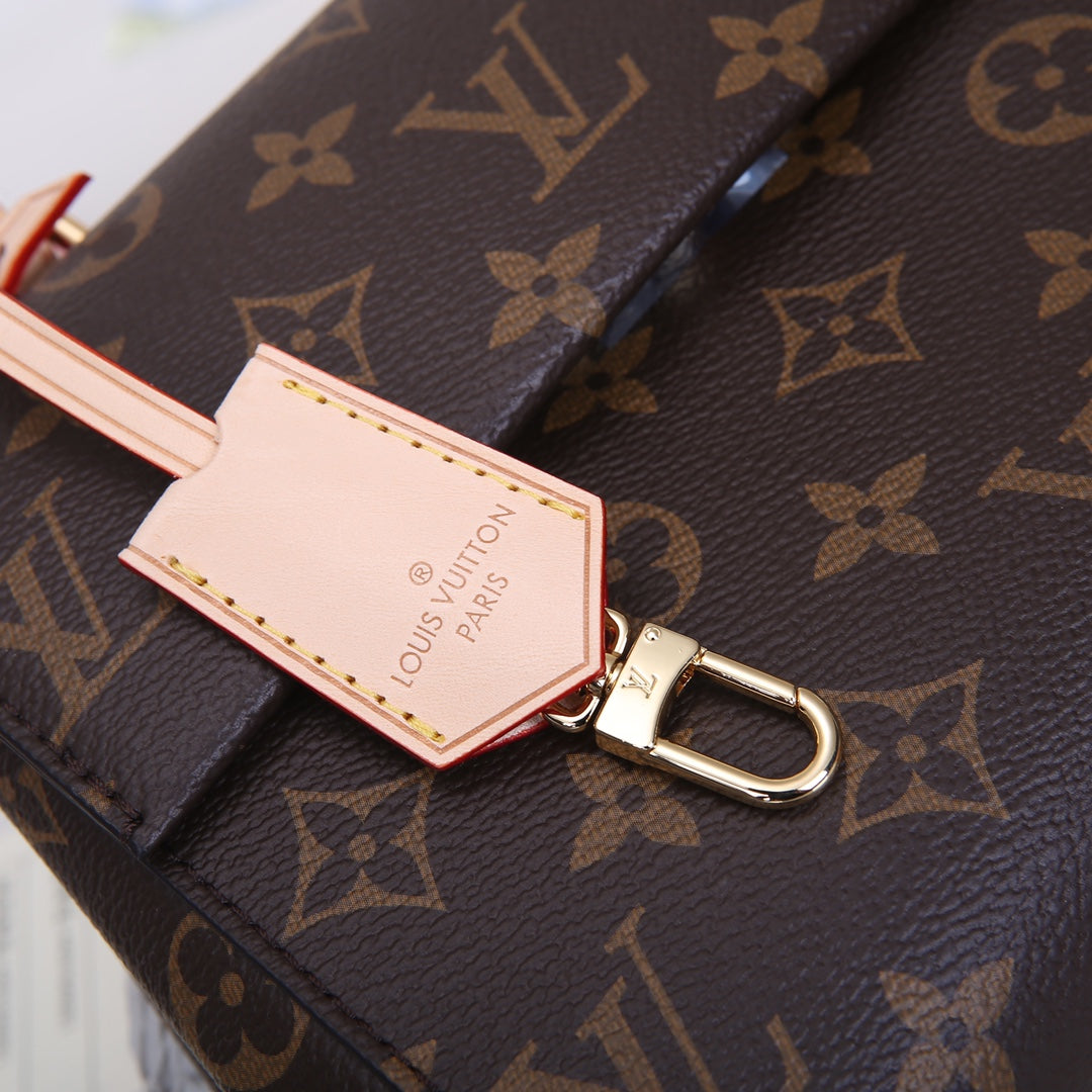 Louis Vuitton Brown Monogram Pattern Top Handle Satchel Bag with Leather Tag