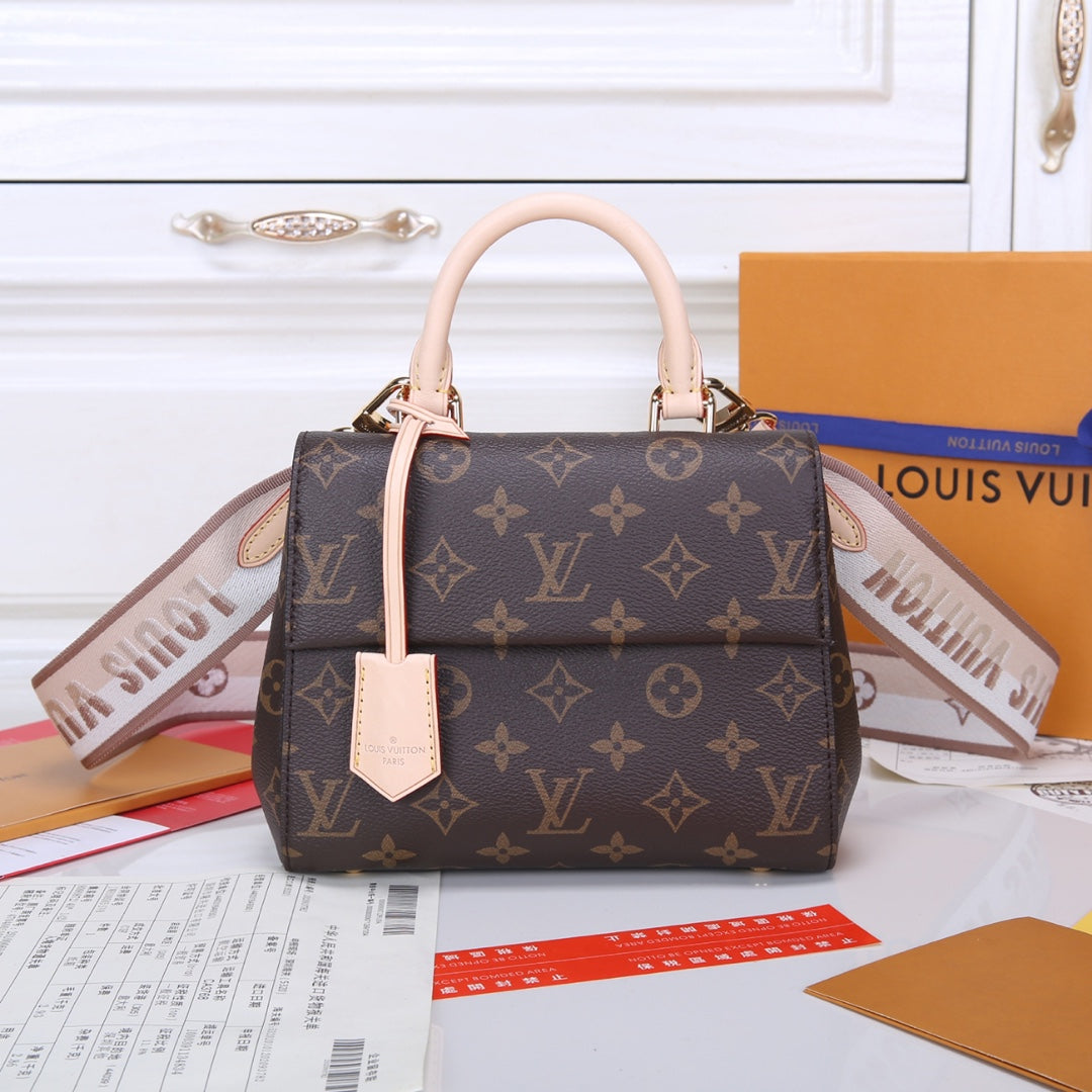Louis Vuitton Brown Monogram Pattern Top Handle Satchel Bag with Leather Tag