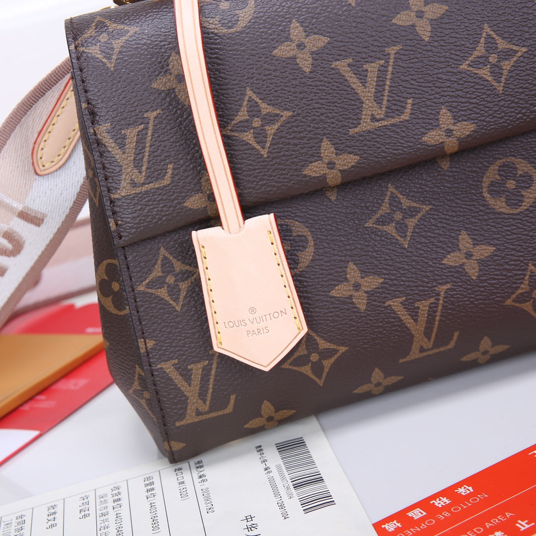 Louis Vuitton Brown Monogram Pattern Top Handle Satchel Bag with Leather Tag