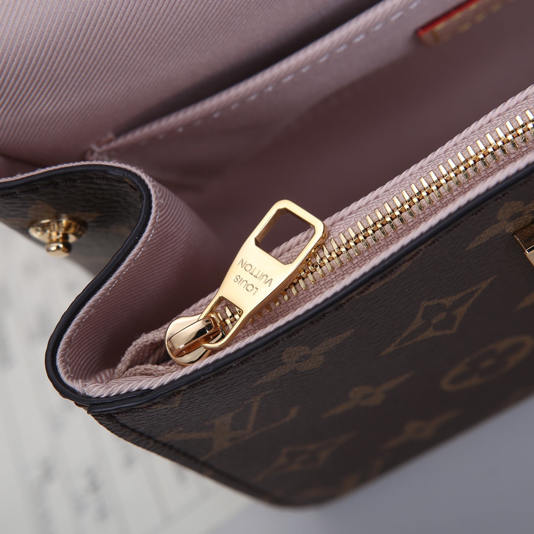 Louis Vuitton Brown Monogram Pattern Top Handle Satchel Bag with Leather Tag