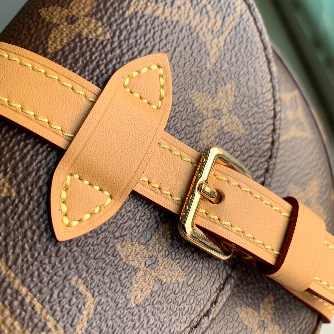 Louis Vuitton Vintage Brown Monogram Saddle Crossbody Bag with Buckle