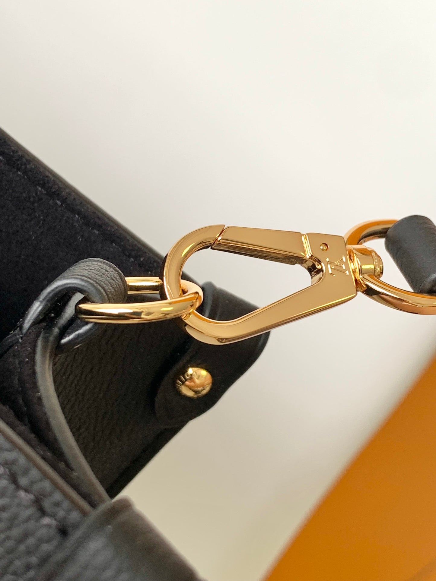 Louis Vuitton Black Textured Leather Top Handle Tote Bag with Gold Hardware