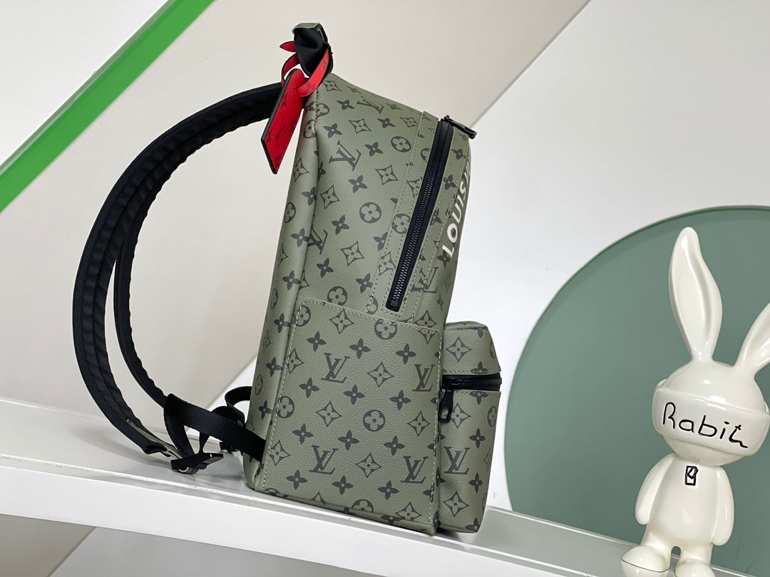 Louis Vuitton Olive Green Monogram Canvas Unisex Backpack with Front Zip Pocket